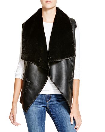 Blanknyc Faux Shearling Drape Front Vest Bloomingdale S