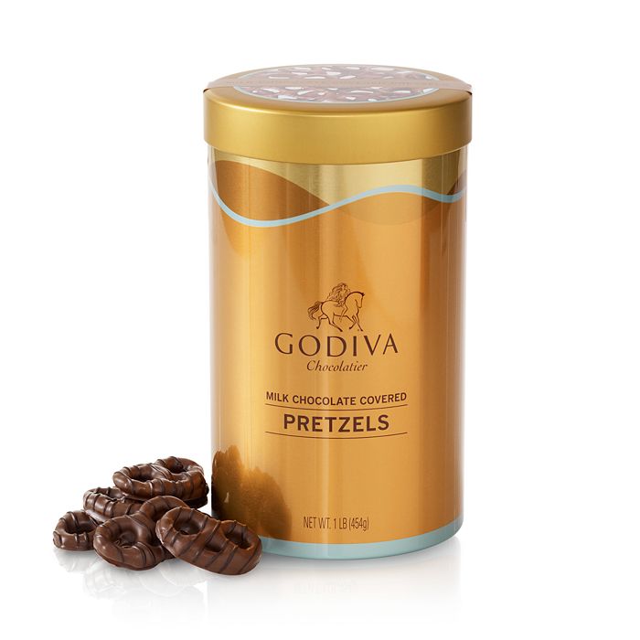 Godiva® Milk Chocolate Covered Pretzel Tin Bloomingdale's