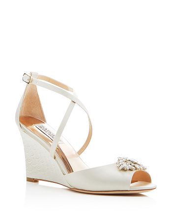 Badgley Mischka Abigail Crisscross Wedge Sandals | Bloomingdale's