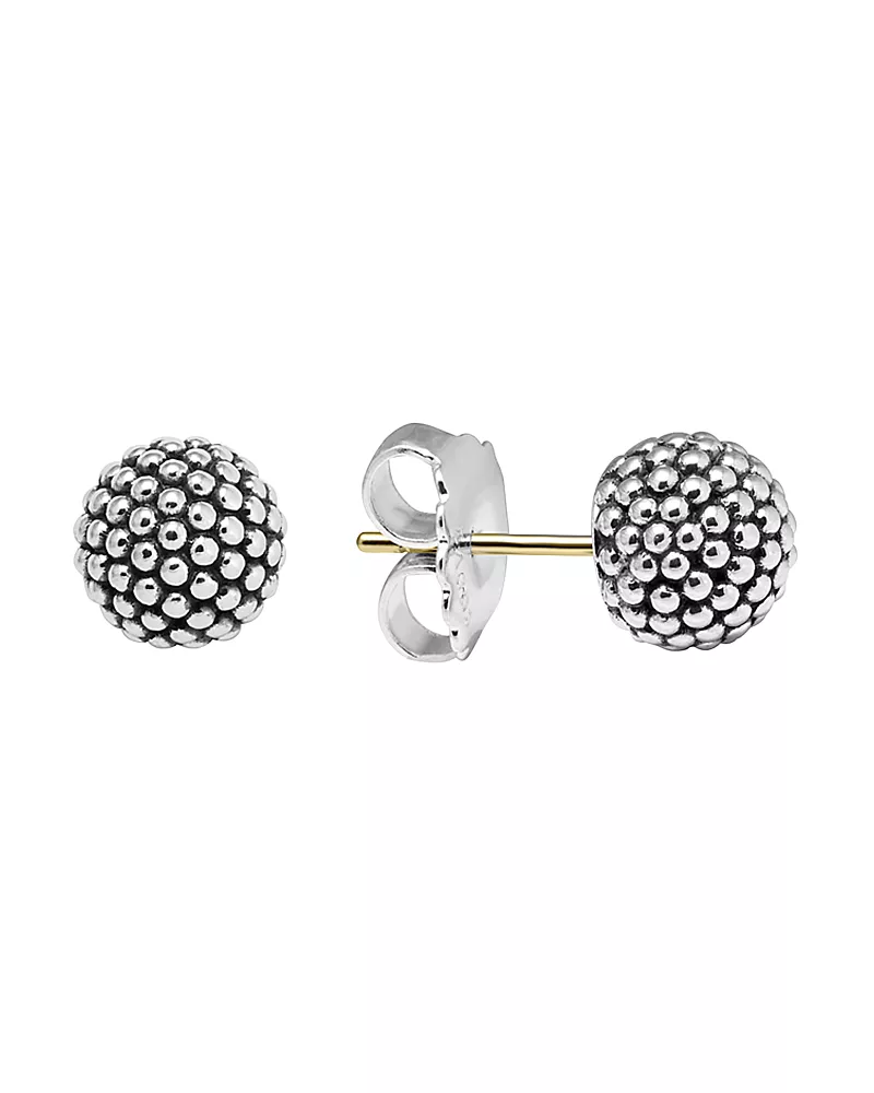 Lagos Sterling Silver Beaded Earrings, 10mm