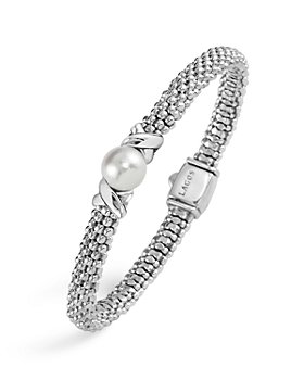 LAGOS - Sterling Silver Luna Caviar Bracelet with Cultured Freshwater Pearl