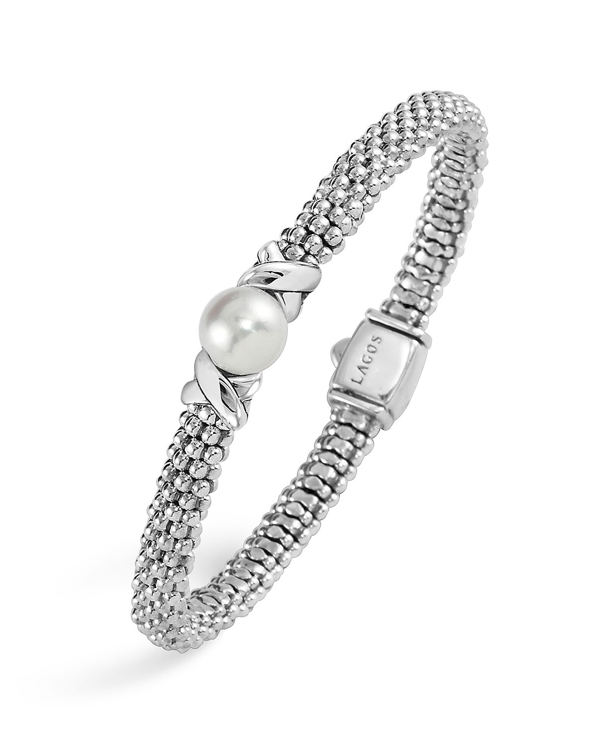 Lagos Luna Sterling Silver Caviar Cultured Freshwater Pearl Bracelet