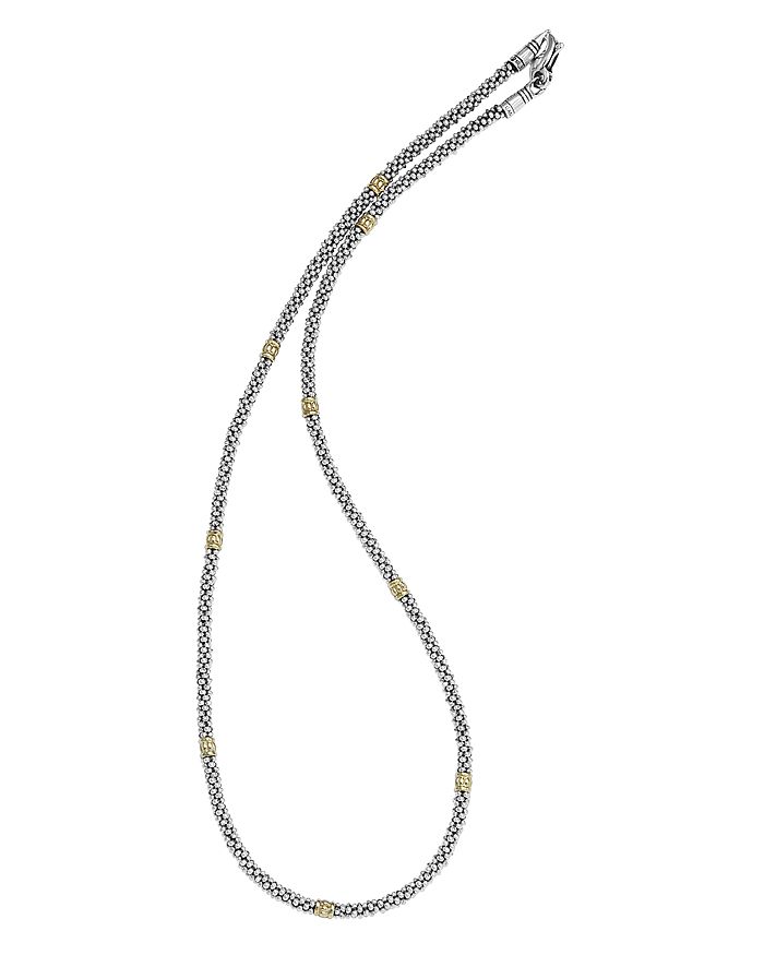 Lagos Signature Caviar Sterling Silver & 18k Gold Rope Necklace, 16 In Gold/silver
