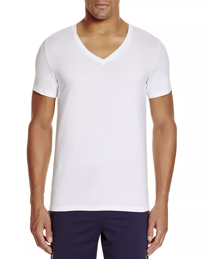 Hanro Cotton Superior Short-Sleeve V-Neck