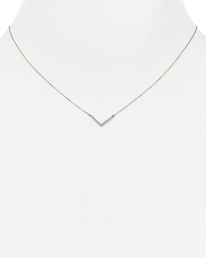 Shop Adina Reyter Diamond Pave V Pendant Necklace, 15 In Gold