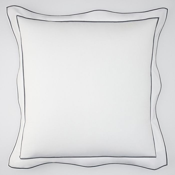 Matouk Ansonia Percale Euro Sham In Charcoal