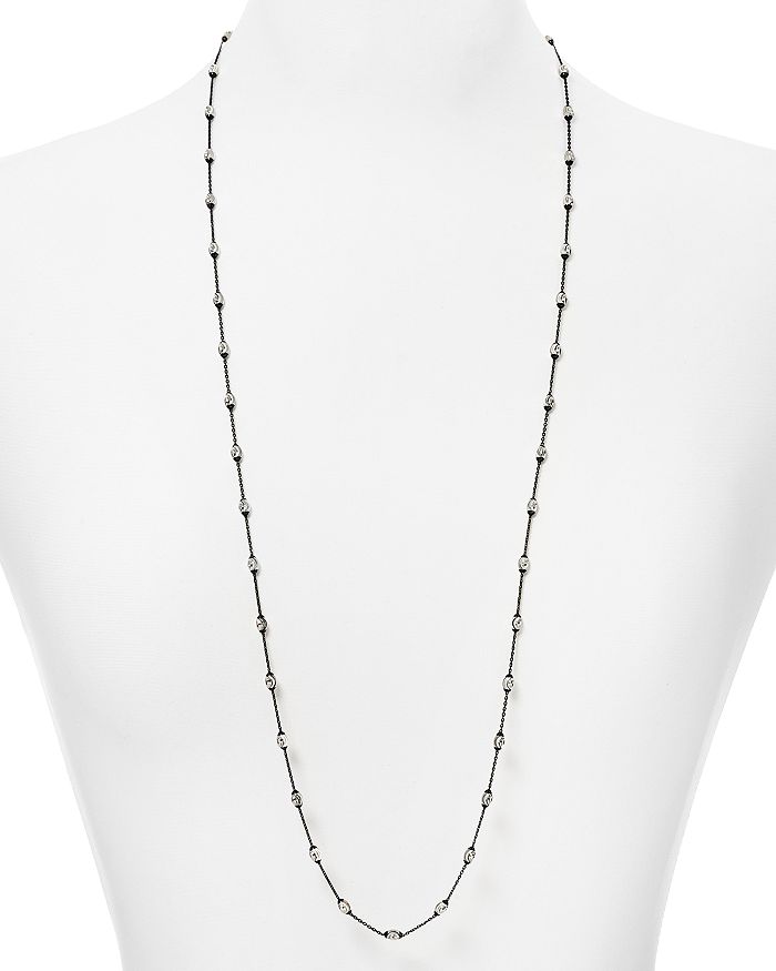 Officina Bernardi Chain Necklace, 36 In Black/silver