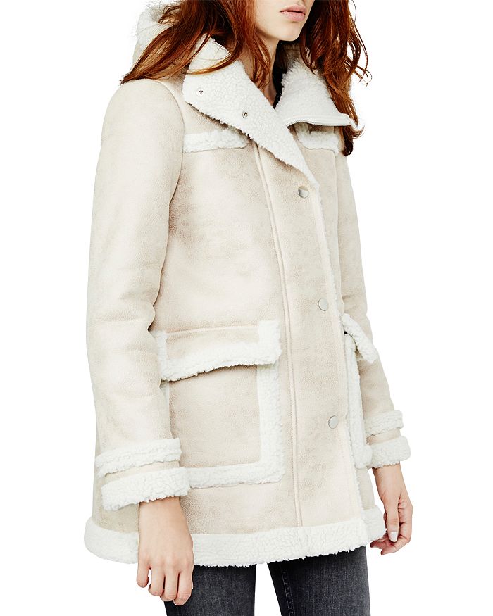 Maje sheepskin coat sale