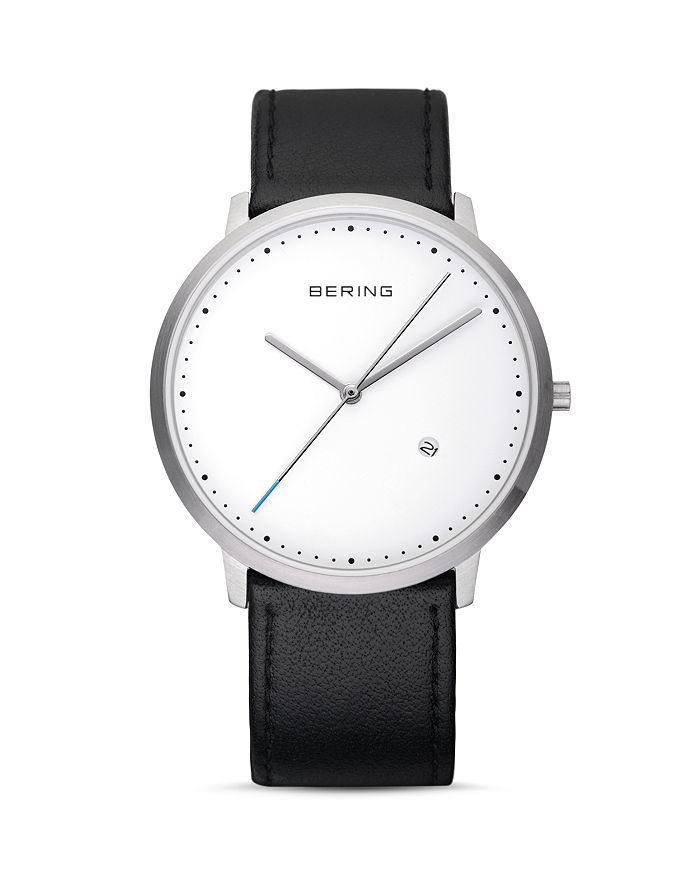 Bering - Leather Strap Watch, 39mm