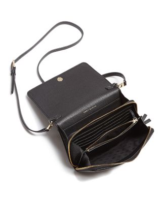 TORY BURCH★THEA FLAT WALLET CROSSBODY 166008 Tory Burch Women's Thea Flat Wallet Pebbled Leather