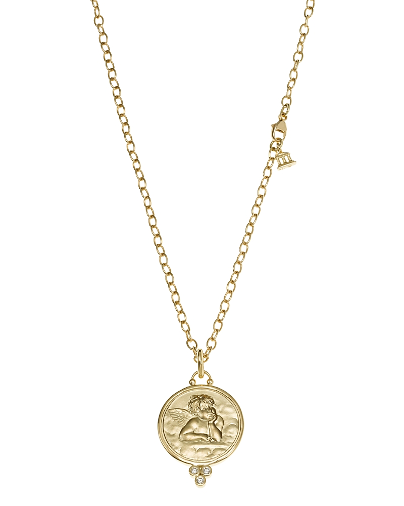 Temple St. Clair 18K Gold 21mm Angel Pendant with Diamonds