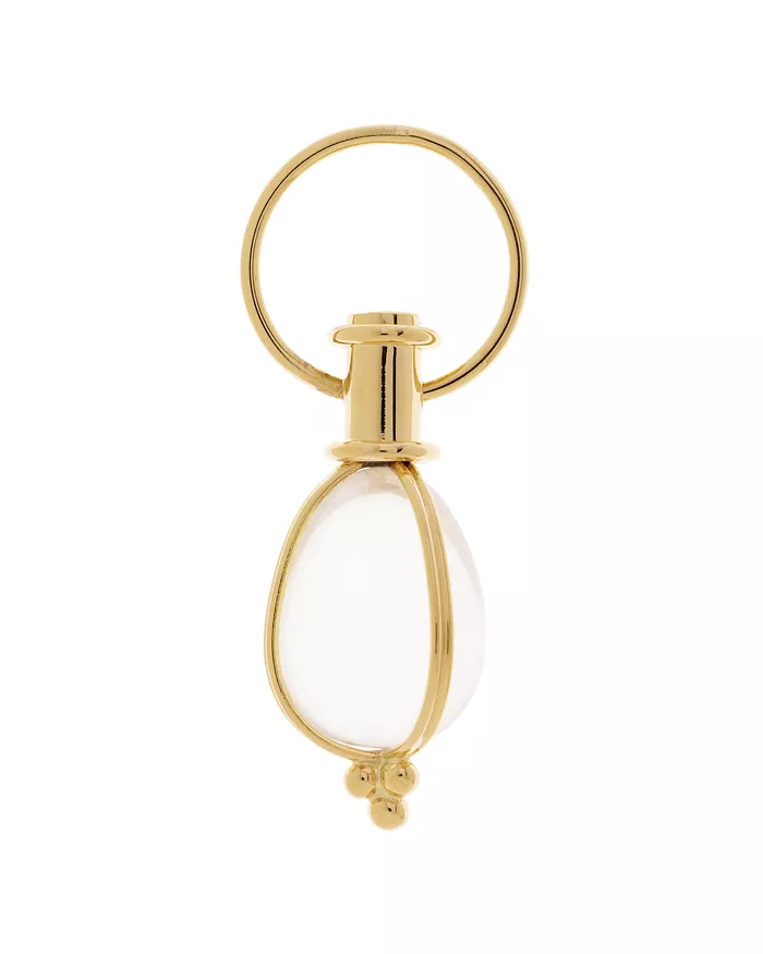 Oval Crystal Amulet in 18K Yellow Gold