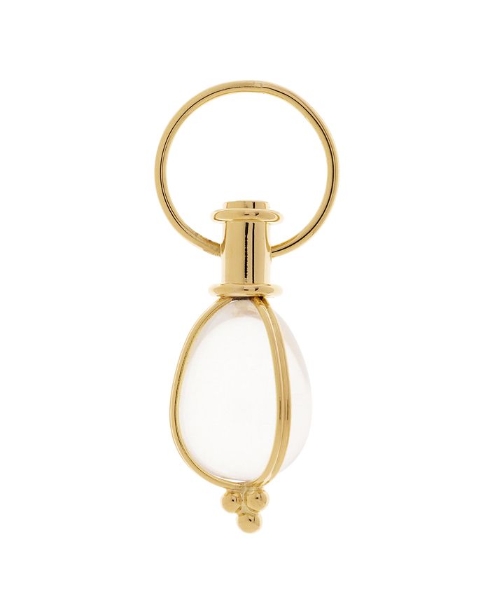 Temple St Clair Oval Crystal Amulet In 18k Yellow Gold In Clear/gold