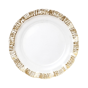Vietri Rufolo Glass Gold Charger In White
