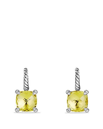 David Yurman - Ch&acirc;telaine Drop Earrings with Lemon Citrine and Diamonds