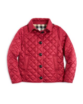 Burberry Girls' Diamond Quilted Jacket 