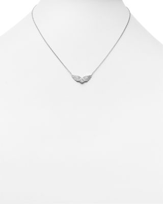 Diamond Wing Necklace in 14K White Gold, .30 tcw&nbsp;- Exclusive