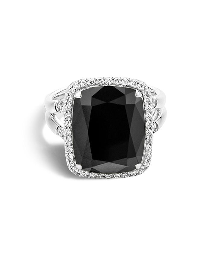 JOHN HARDY Sterling Silver Batu Classic Chain Ring with Black Onyx and ...
