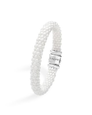 White Caviar Ceramic 18K Gold and Sterling Silver Bracelet
