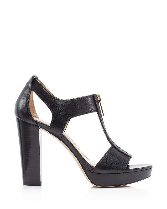 Women's Berkley Zipper Platform High Heel Sandals in Black Michael Kors High Heels