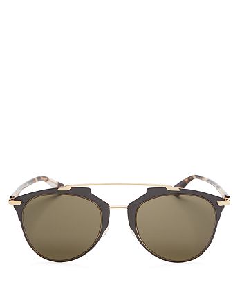 Dior - Women's Reflected Mirrored Brow Bar Aviator Sunglasses, 52mm