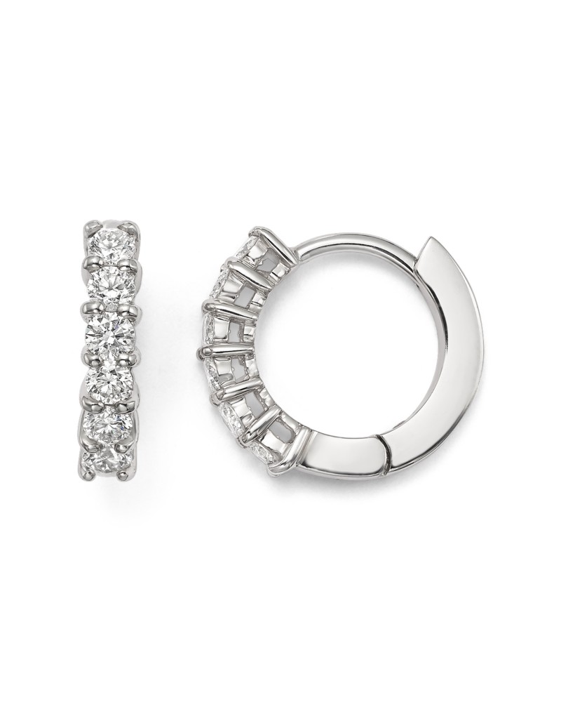 Roberto Coin 18K Yellow Gold Perfect Diamond Hoop Earrings in White