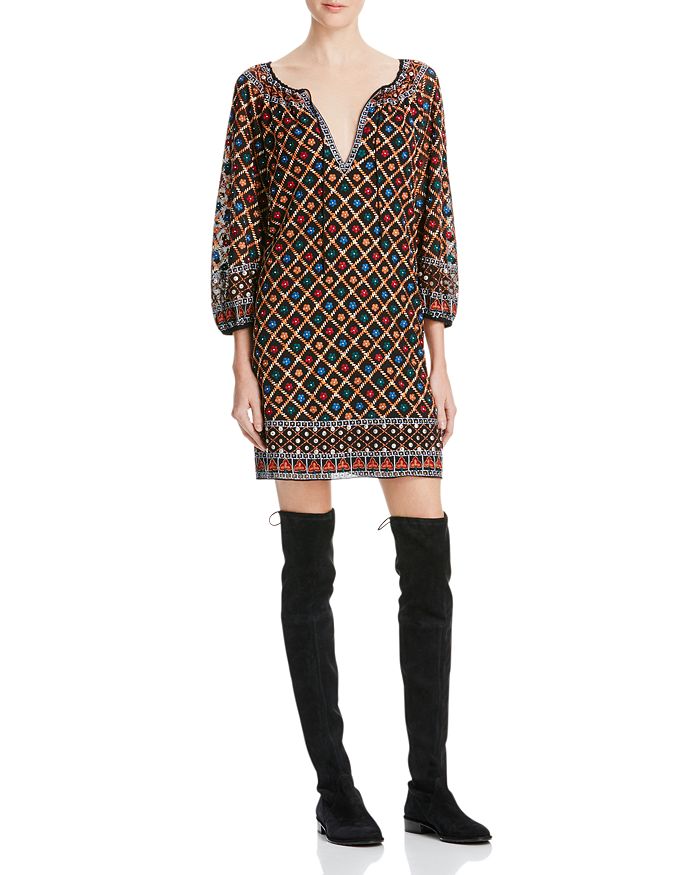 Alice and Olivia Gillian Embroidered Dress Bloomingdale s