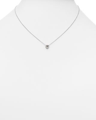 18K White Gold Baby Heart Pendant Necklace with Diamonds, 16"