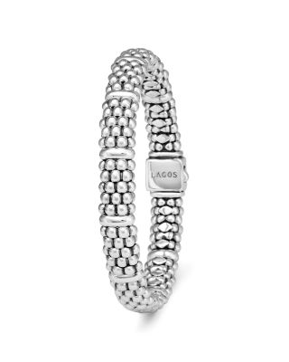 Sterling Silver Caviar Beaded Rope Bracelet