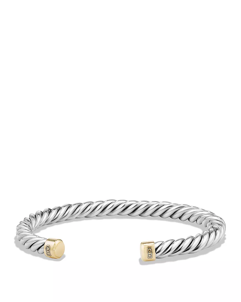 David Yurman Men's Cable Classic Cuff Bracelet with 18k Gold