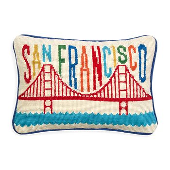 Jonathan Adler San Francisco Jet Set Needlepoint Decorative Pillow
