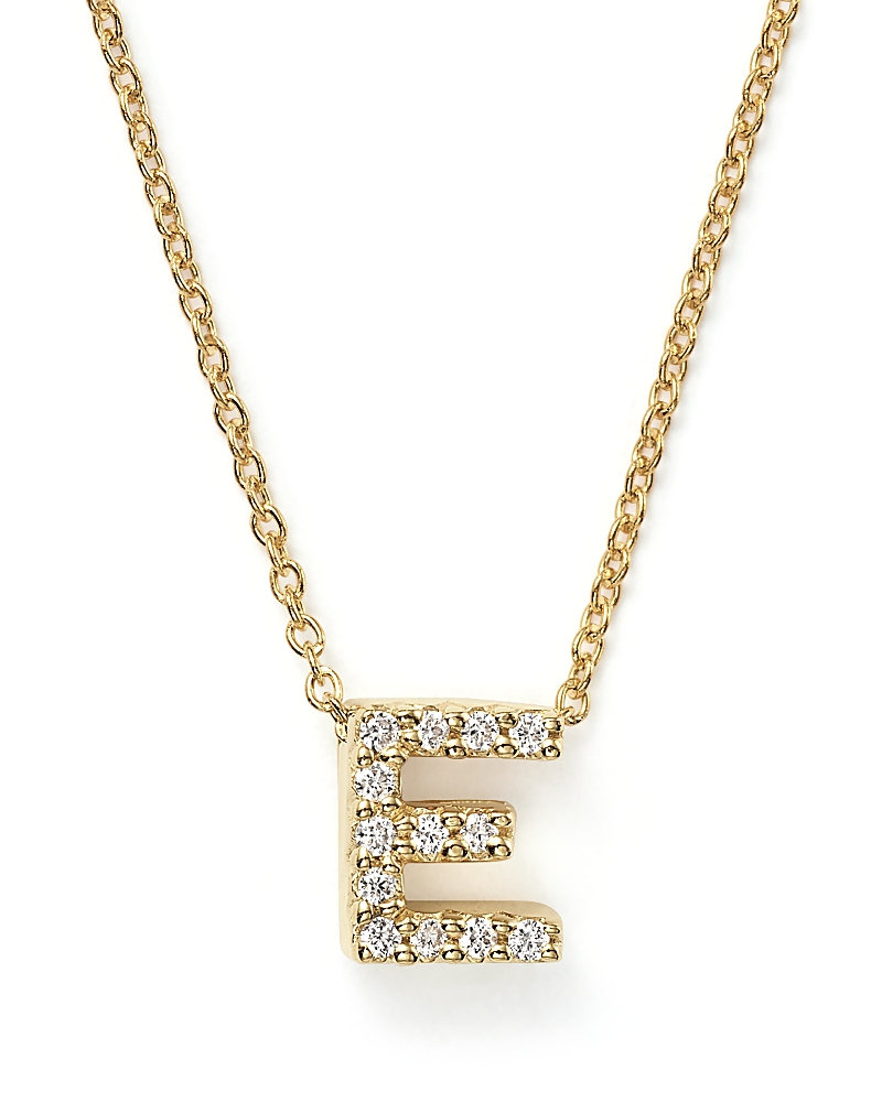 Roberto Coin 18K Yellow Gold and Diamond Initial Love Letter Pendant Necklace, 16
