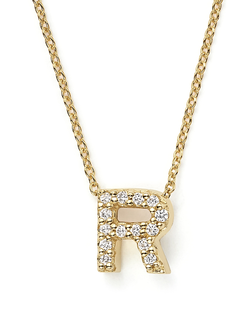 Roberto Coin 18K Yellow Gold and Diamond Initial Love Letter Pendant Necklace, 16 · One Size