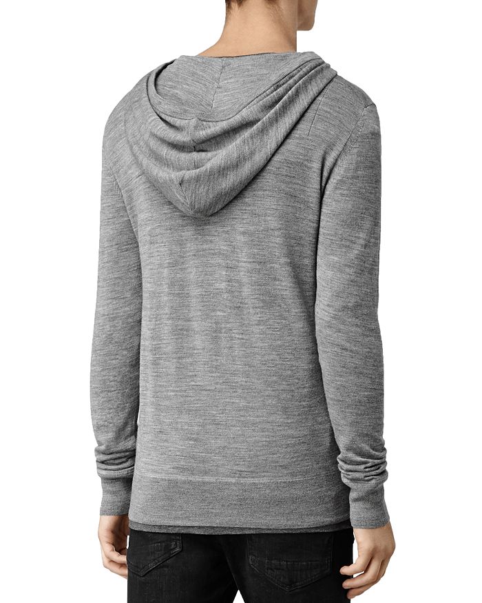 Shop Allsaints Mode Merino Zip Hoodie In Gray