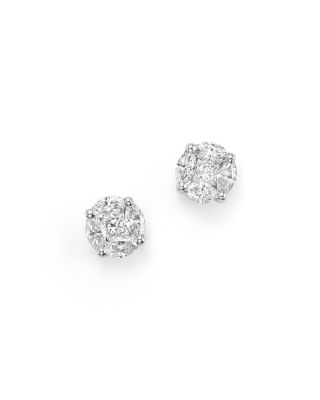 Roberto Coin - 18K White Gold Diamond Stud Earrings