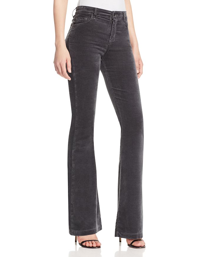 J Brand Maria Velvet Flare Jeans in Asphalt - 100% Exclusive ...