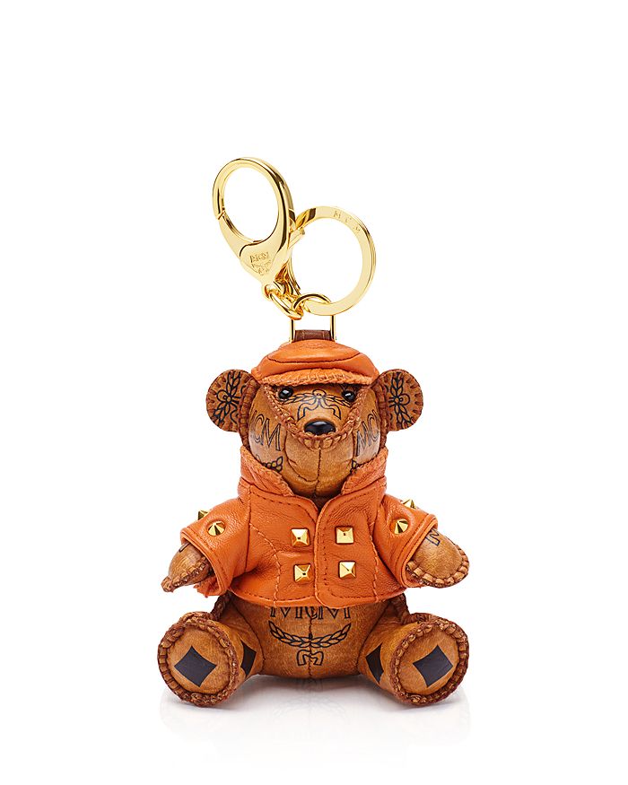 Handmade Teddy Bear Fashion Faux Leather Keychain Purse Charm 