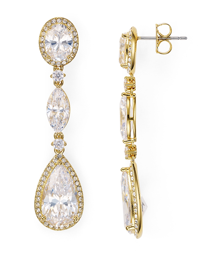Shop Nadri Oval Drop Earrings In Gold