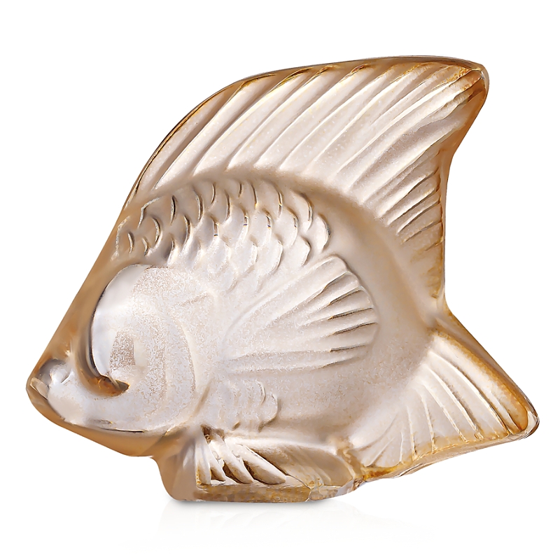 Lalique Fish Sculpture In Gold Luster