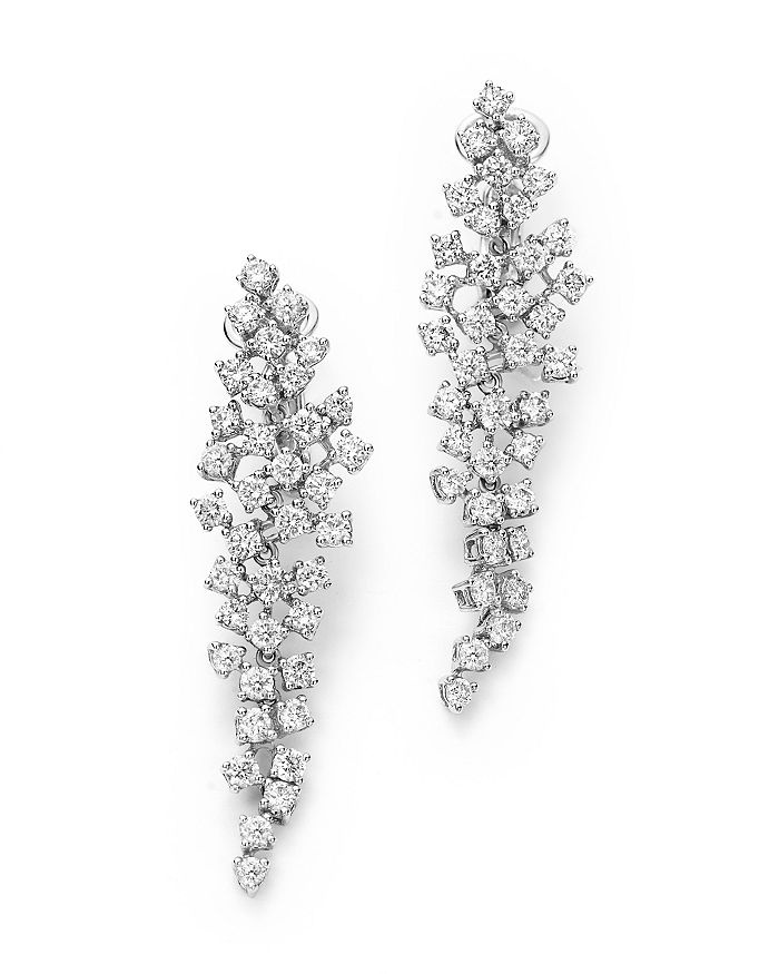 Bloomingdale's Cascade Diamond Drop Earrings In 14k White Gold, 2.55 Ct. T.w. - 100% Exclusive