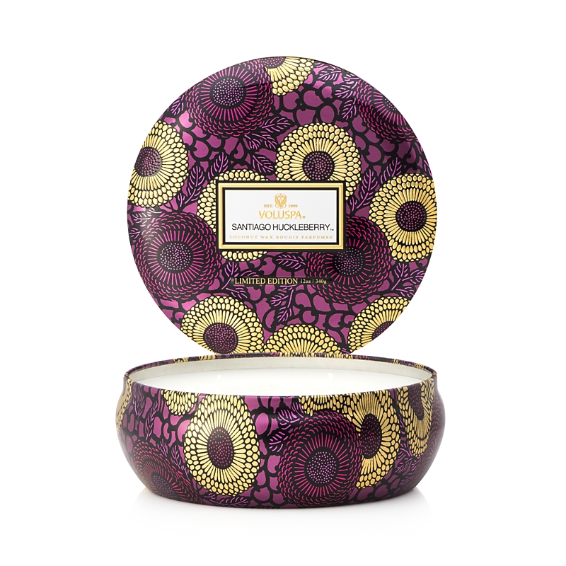 Voluspa Santiago Huckleberry 3 Wick Tin Candle, 12 oz.