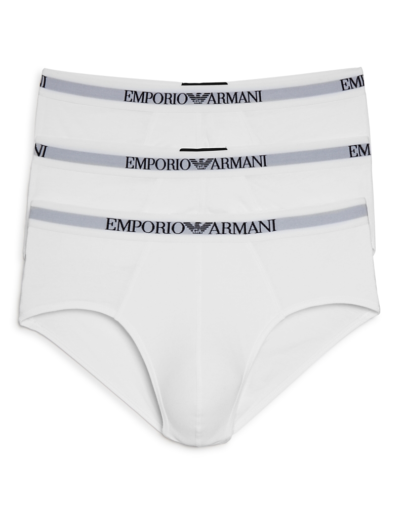 Emporio Armani Mens White Pack Of Two Slim-fit Stretch-cotton Briefs Xl In White