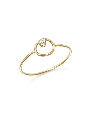 Zoe Chicco 14K Yellow Gold Paris Small Circle Diamond Ring