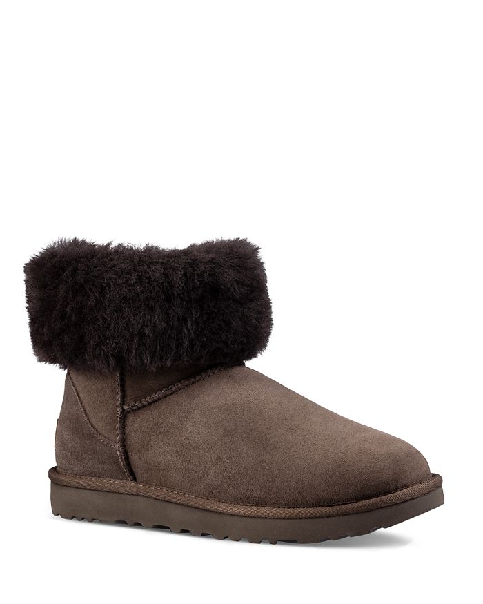 Ugg Classic Short Low Heels Ankle Boots In Brown Suede In Caribou Suede | ModeSens