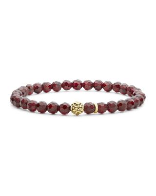Lagos Caviar Icon Garnet Bracelet with 18K Gold Caviar Station