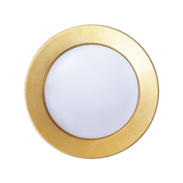 Shop Bernardaud Sauvage White Accent Salad Plate In Gold/white