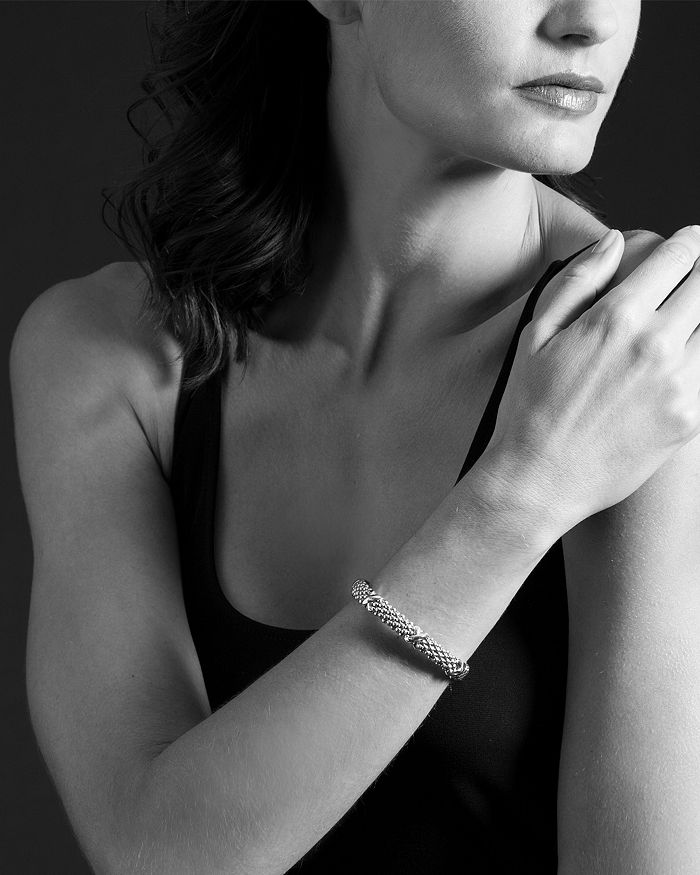 Lagos 18k Yellow Gold And Sterling Silver Caviar Bracelet In Gold/silver