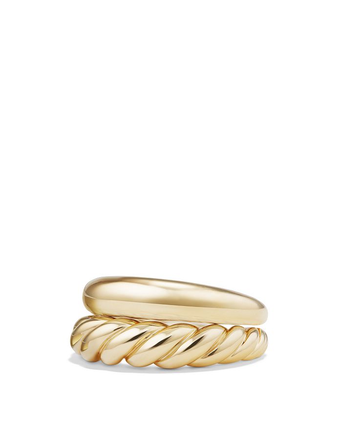 David Yurman Pure Form 18k Yellow Gold Rings Set Of 2 Modesens