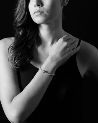 Sterling Silver Bracelet with Caviar Stations