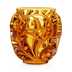 Shop Lalique Tourbillon Amber Vase In Multi